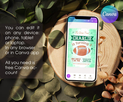 Super Bowl Football customizable invitation template | Share or Print | boy | VT556