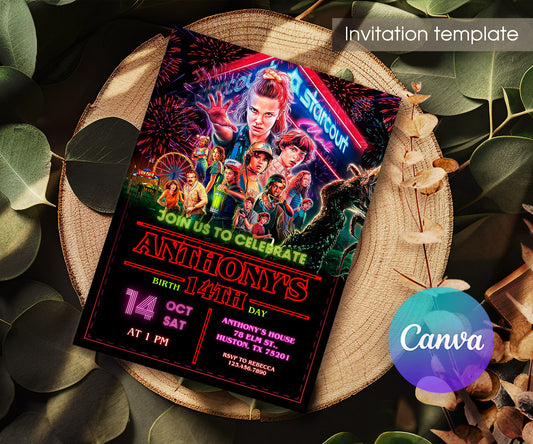 Stranger Things customizable invitation template | Share or Print | DV795