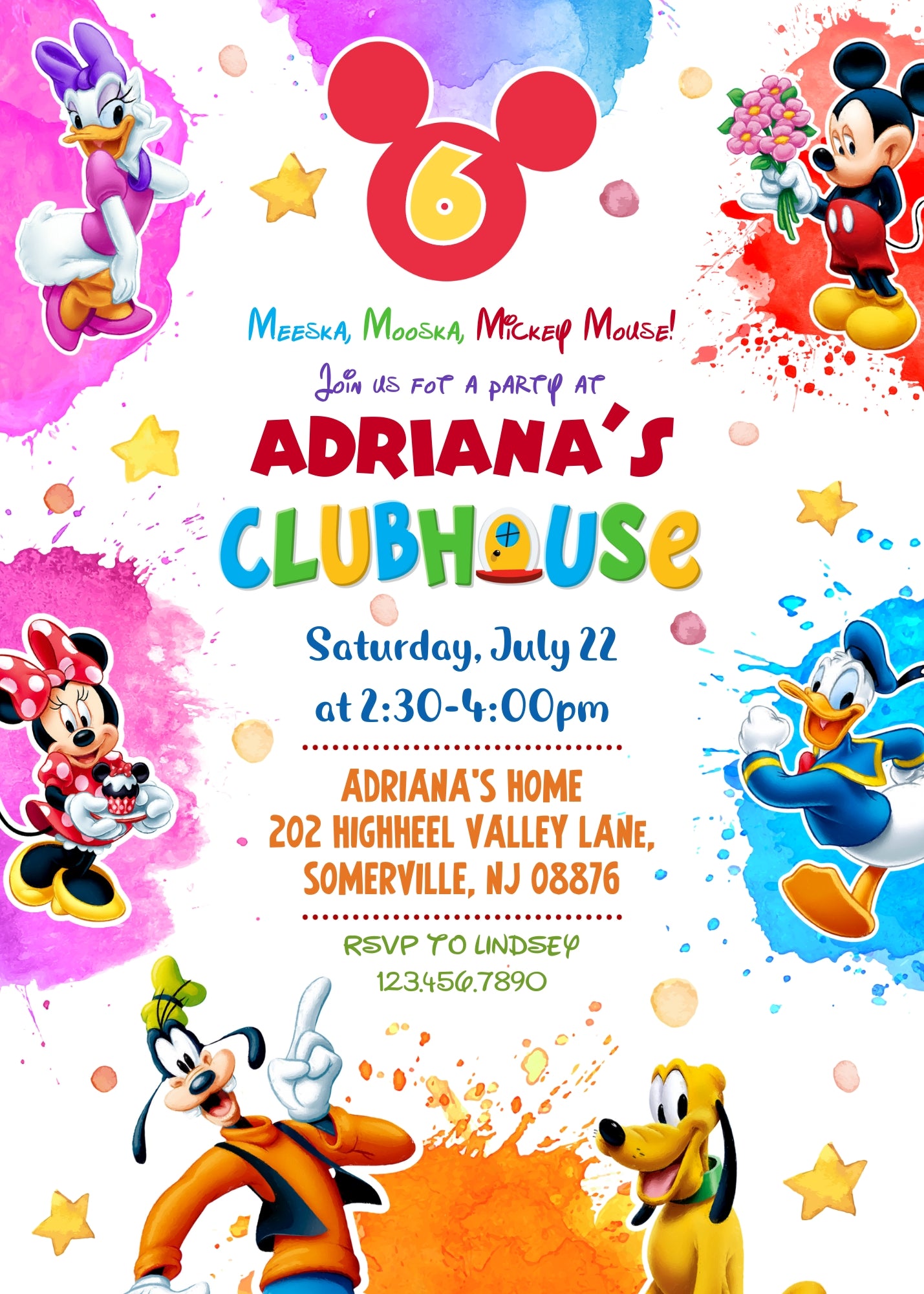 Clubhouse Mickey Mouse customizable invitation template | Share or Print | VB381