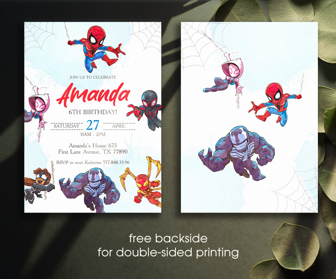 Spidey and His Amazing Friends customizable invitation template | Share or Print | boy | FV264