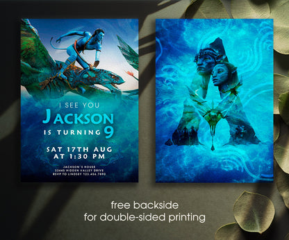 Avatar The Way of Water customizable invitation template | Share or Print | MY926