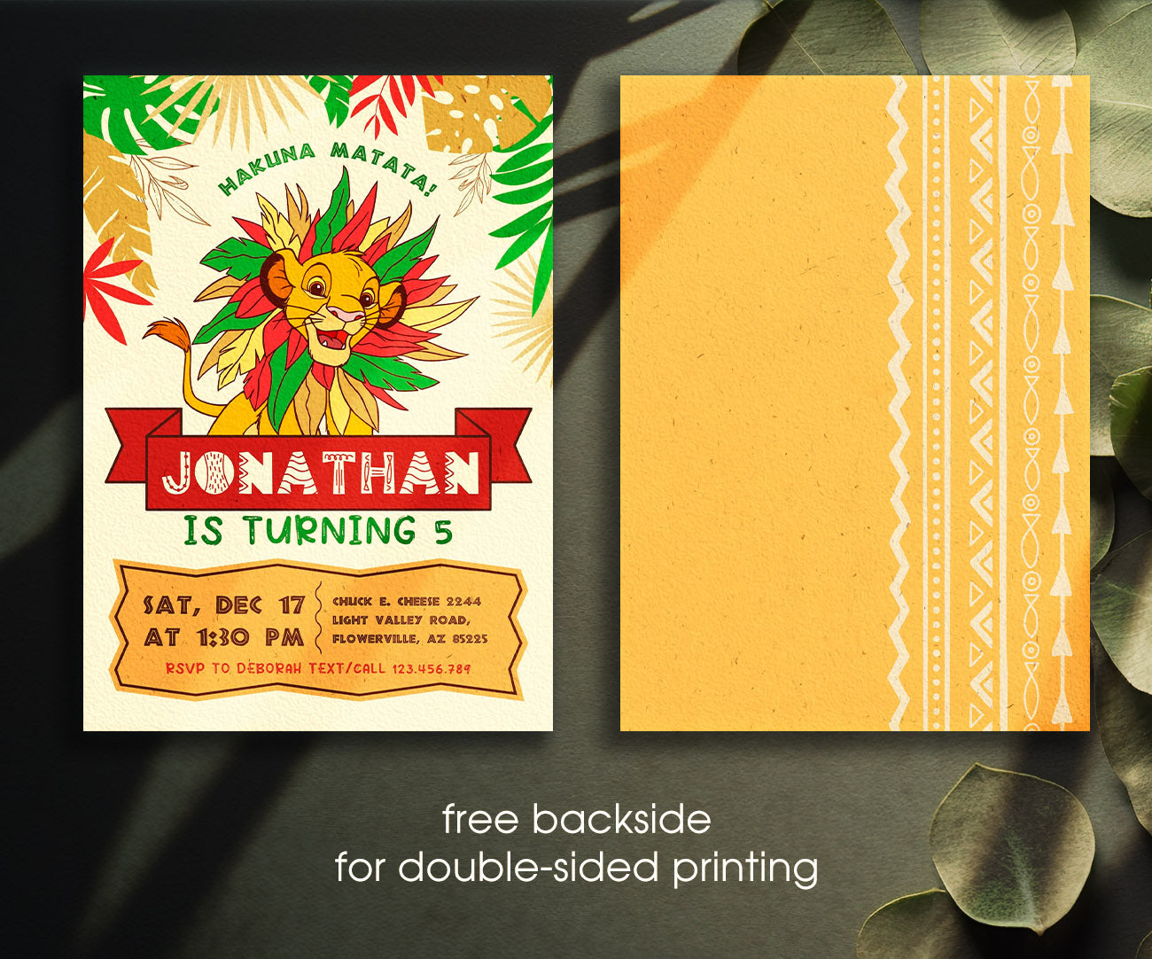Lion King Simba customizable invitation template | Share or Print | FF251