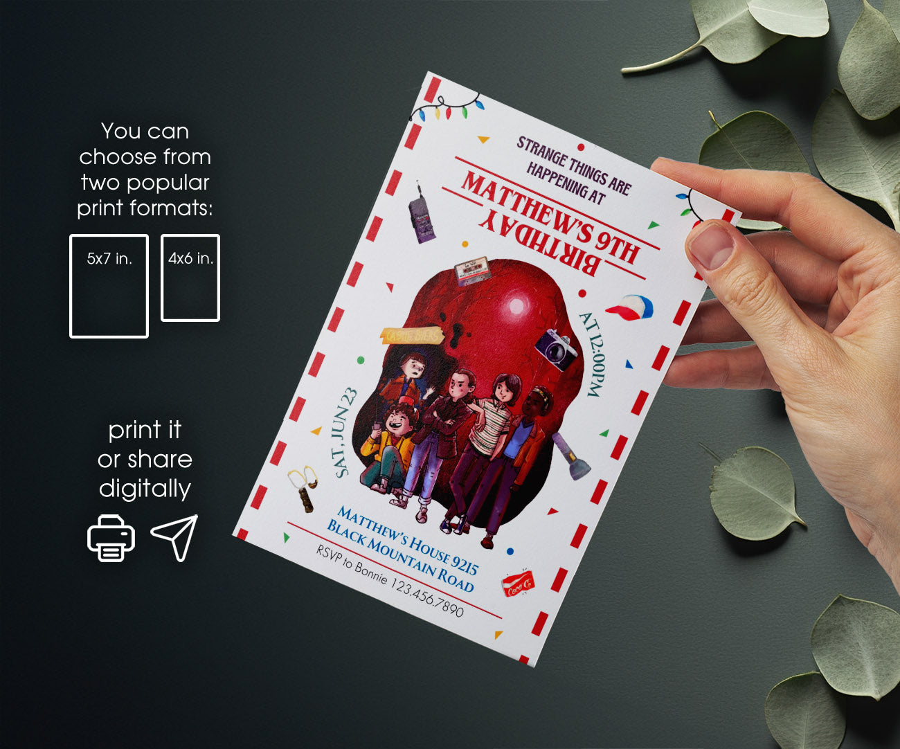 Stranger Things customizable invitation template | Share or Print | MK822