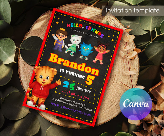 Daniel Tiger's Neighborhood customizable invitation template | Share or Print | WE428
