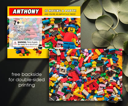 Lego Minifigures customizable invitation template | Share or Print | XA763