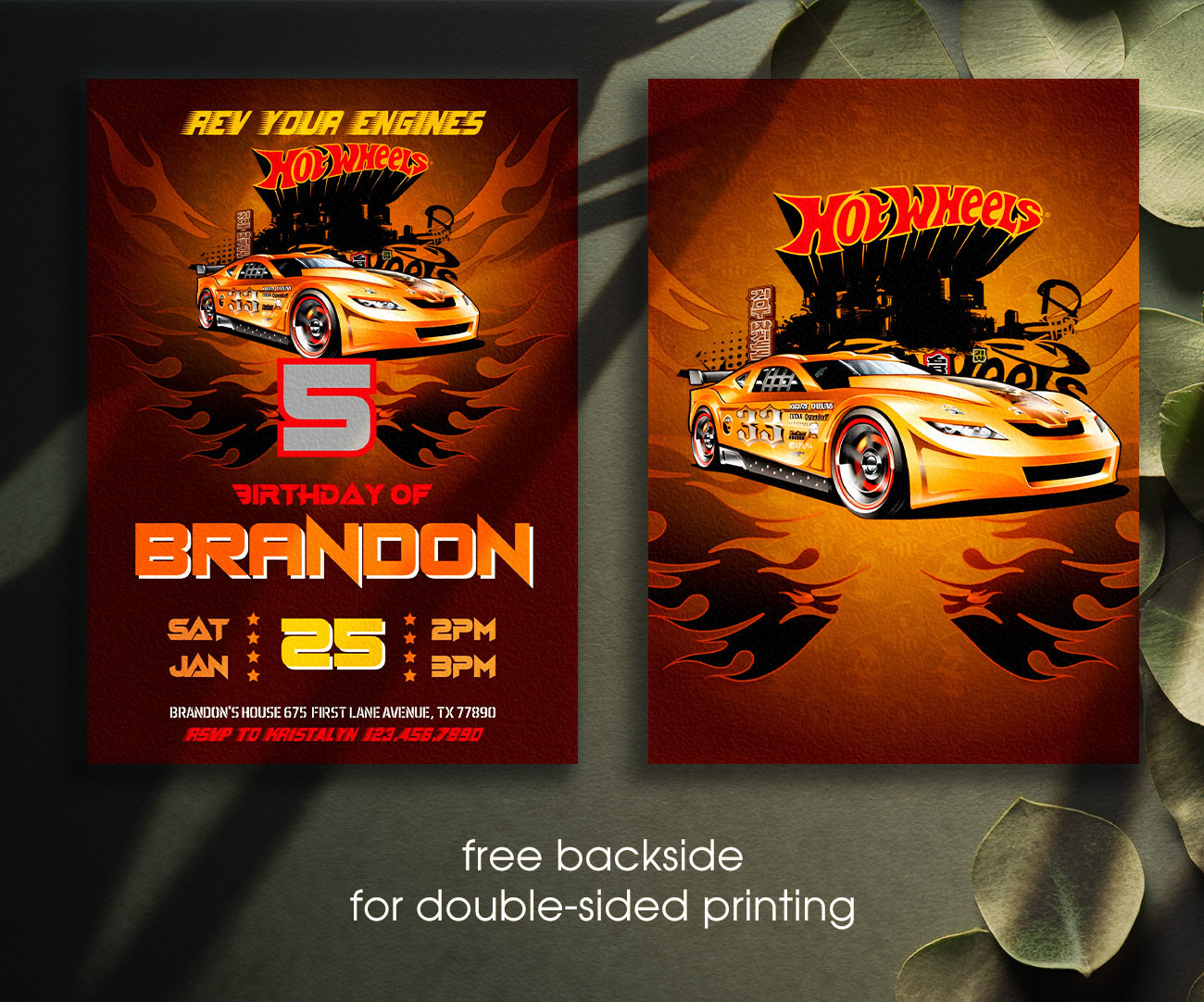 Hot Wheels Racing customizable invitation template | Share or Print | boy | II316