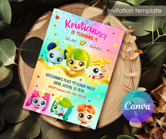 Catch Teenieping customizable invitation template | Share or Print | girl | QP619