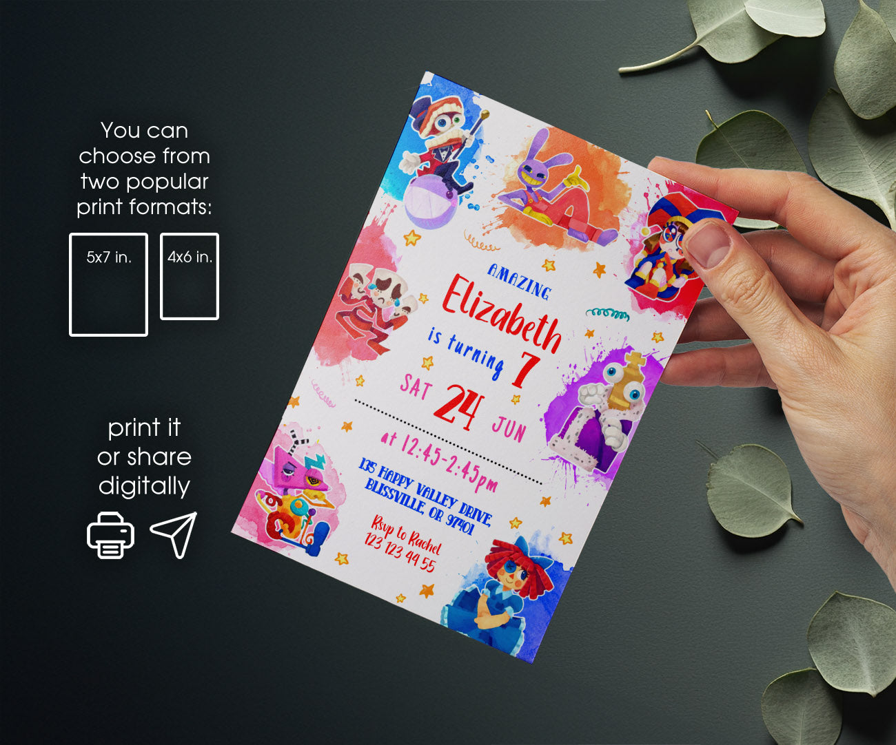 The Amazing Digital Circus customizable invitation template | Share or Print | JN442