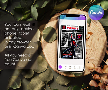 Spider Man Across the Spider-Verse customizable invitation template | Share or Print | boy | RT948