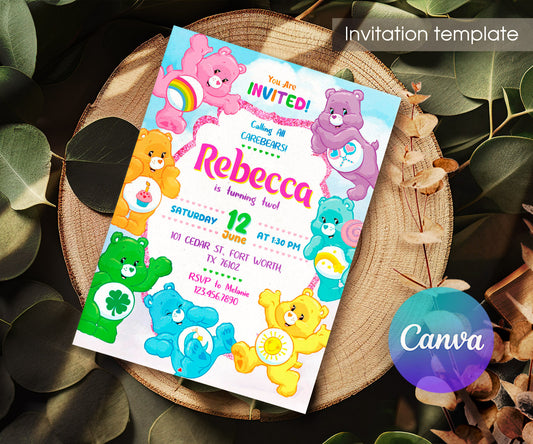 Care Bears customizable invitation template | Share or Print | EL511