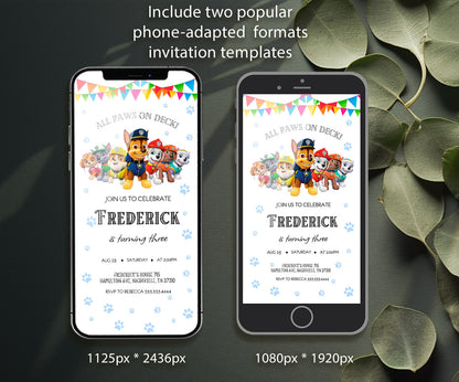 PAW Patrol customizable invitation template | Share or Print | ZZ817