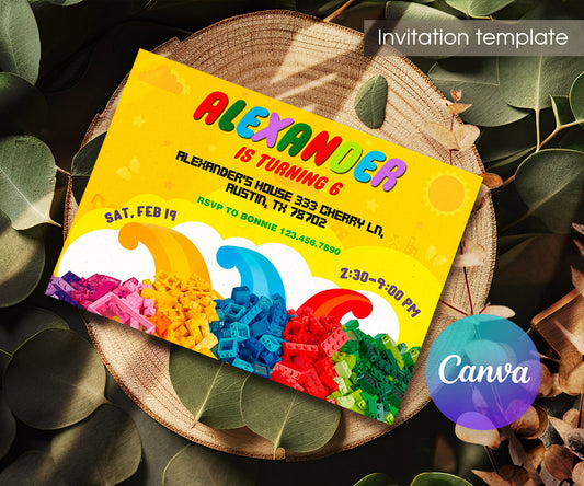 Lego customizable invitation template | Share or Print | LX862
