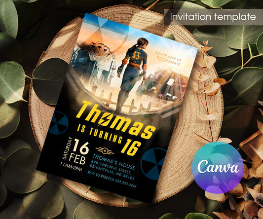 Fallout Pipboy customizable invitation template | Share or Print | CO258