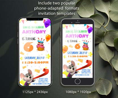 Chuck E. Cheese customizable invitation template | Share or Print | YC663