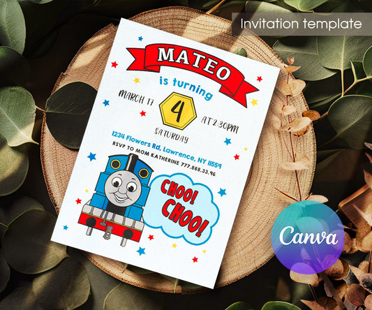 Thomas Train & Friends customizable invitation template | Share or Print | RS688