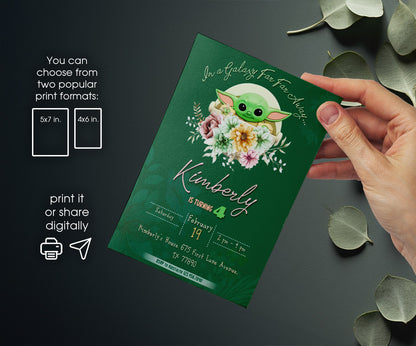Baby Yoda Grogu Star Wars Mandalorian customizable invitation template | Share or Print | boy | WM567