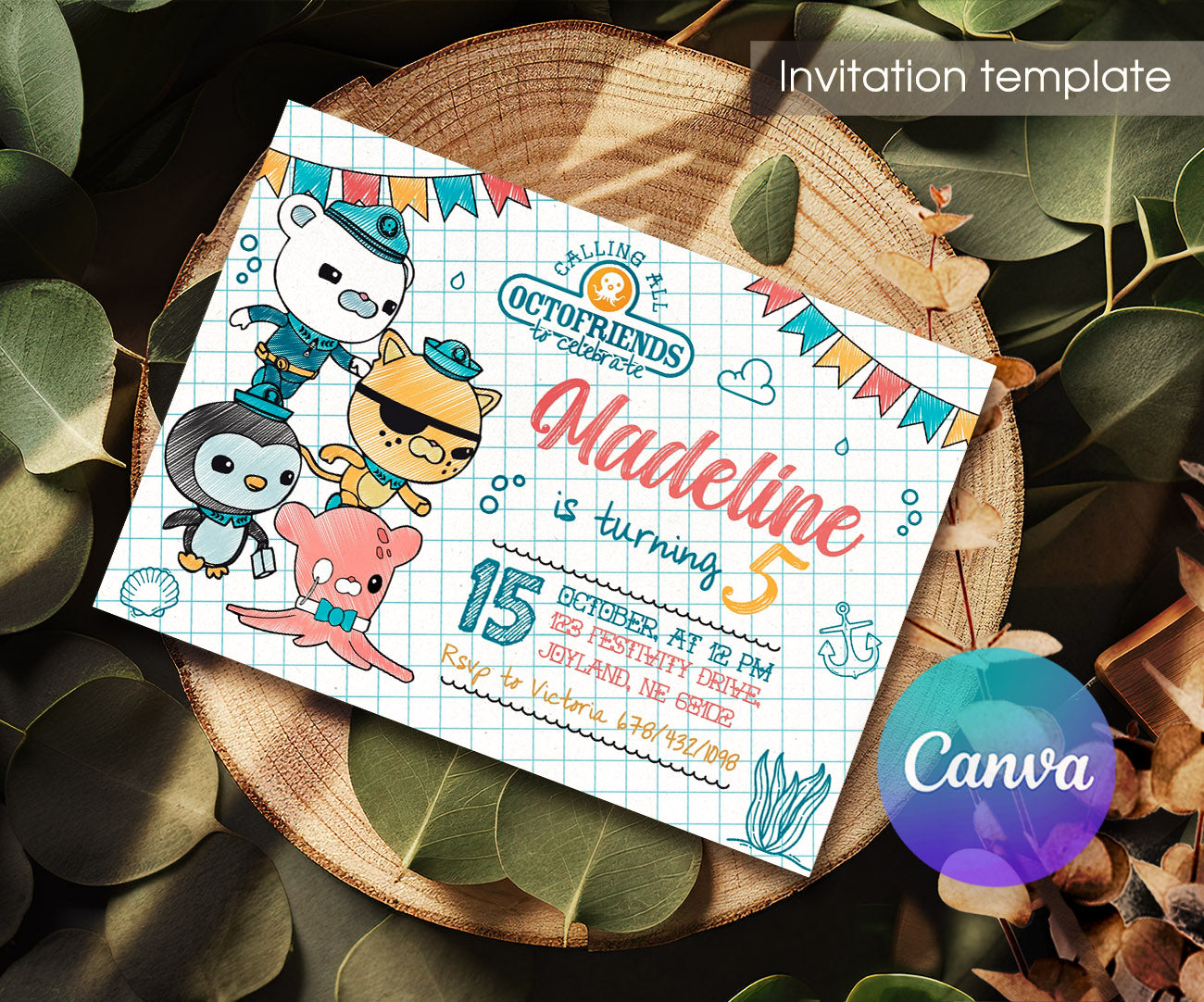 Octonauts customizable invitation template | Share or Print | MS110