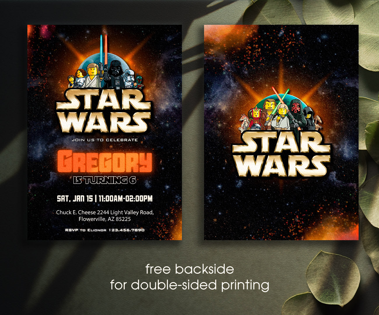Star Wars Darth Vader Lego Minifigures customizable invitation template | Share or Print | GT761