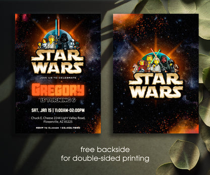 Star Wars Darth Vader Lego Minifigures customizable invitation template | Share or Print | GT761
