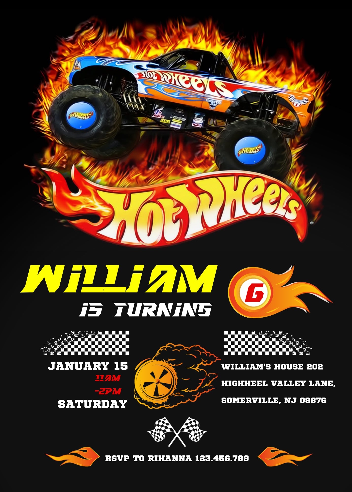 Hot Wheels Racing customizable invitation template | Share or Print | boy | ZV262