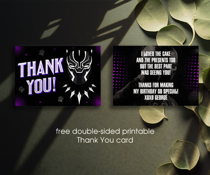 Black Panther Superhero Marvel customizable invitation template | Share or Print | boy | IG696