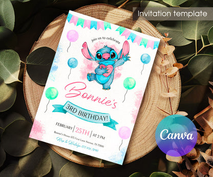 Lilo & Stitch Aloha customizable invitation template | Share or Print | PS810