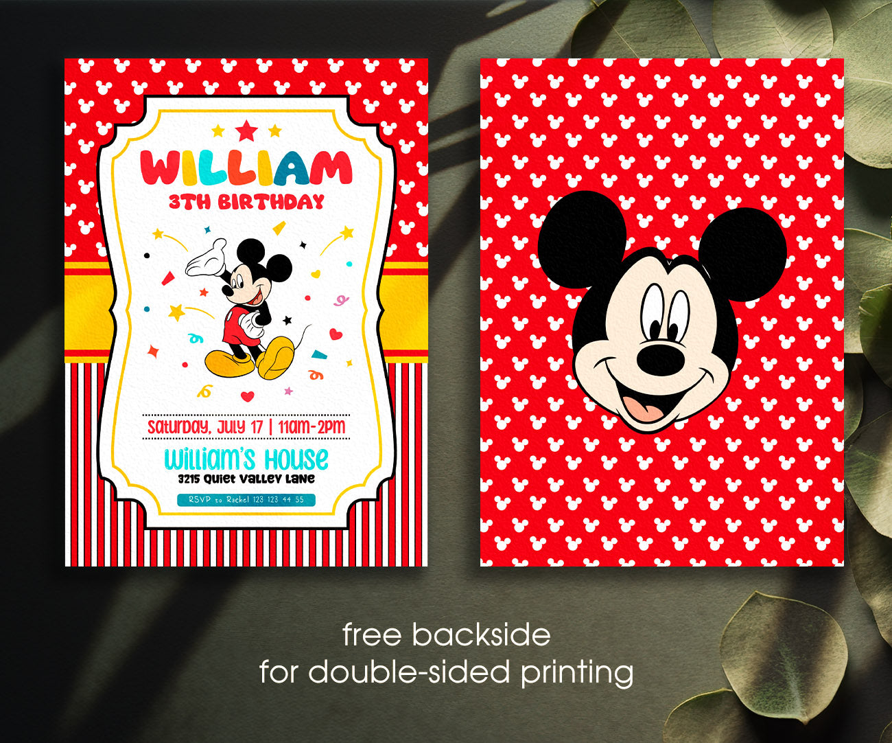 Mickey Mouse and Friends customizable invitation template | Share or Print | CI216