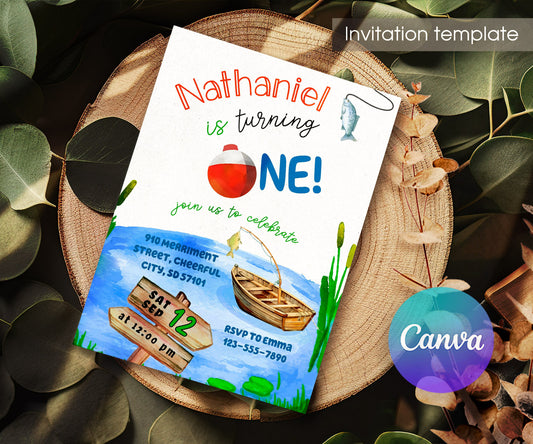Fishing 1st O-Fish-Ally customizable invitation template | Share or Print | IT276