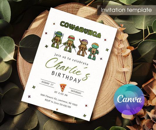 Teenage Mutant Ninja Turtles customizable invitation template | Share or Print | boy | UC269