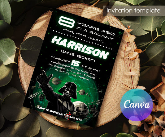 Star Wars Darth Vader customizable invitation template | Share or Print | boy | HV405