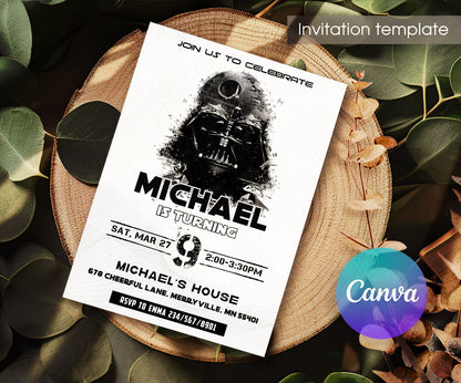 Star Wars Darth Vader customizable invitation template | Share or Print | boy | IO481