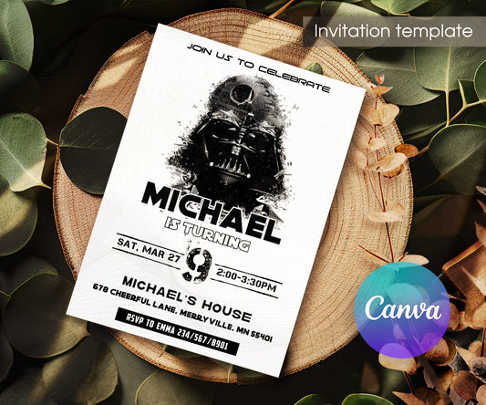 Star Wars Darth Vader customizable invitation template | Share or Print | boy | IO481
