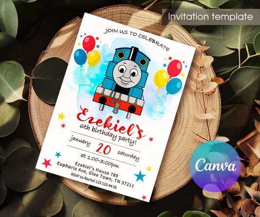 Thomas Train & Friends customizable invitation template | Share or Print | MO340
