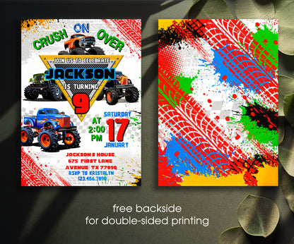 Monster Jam  Monster Truck customizable invitation template | Share or Print | boy | TA312