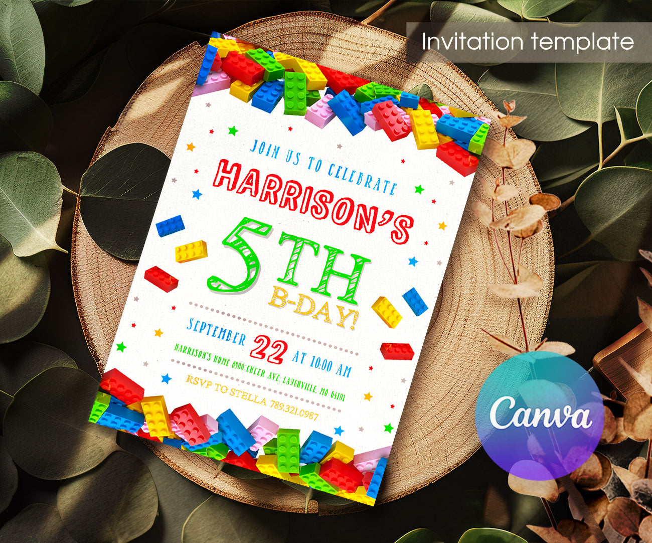 Lego customizable invitation template | Share or Print | TL904
