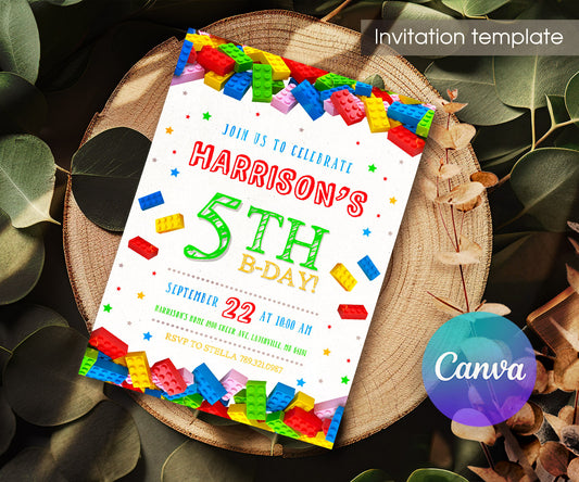 Lego customizable invitation template | Share or Print | TL904