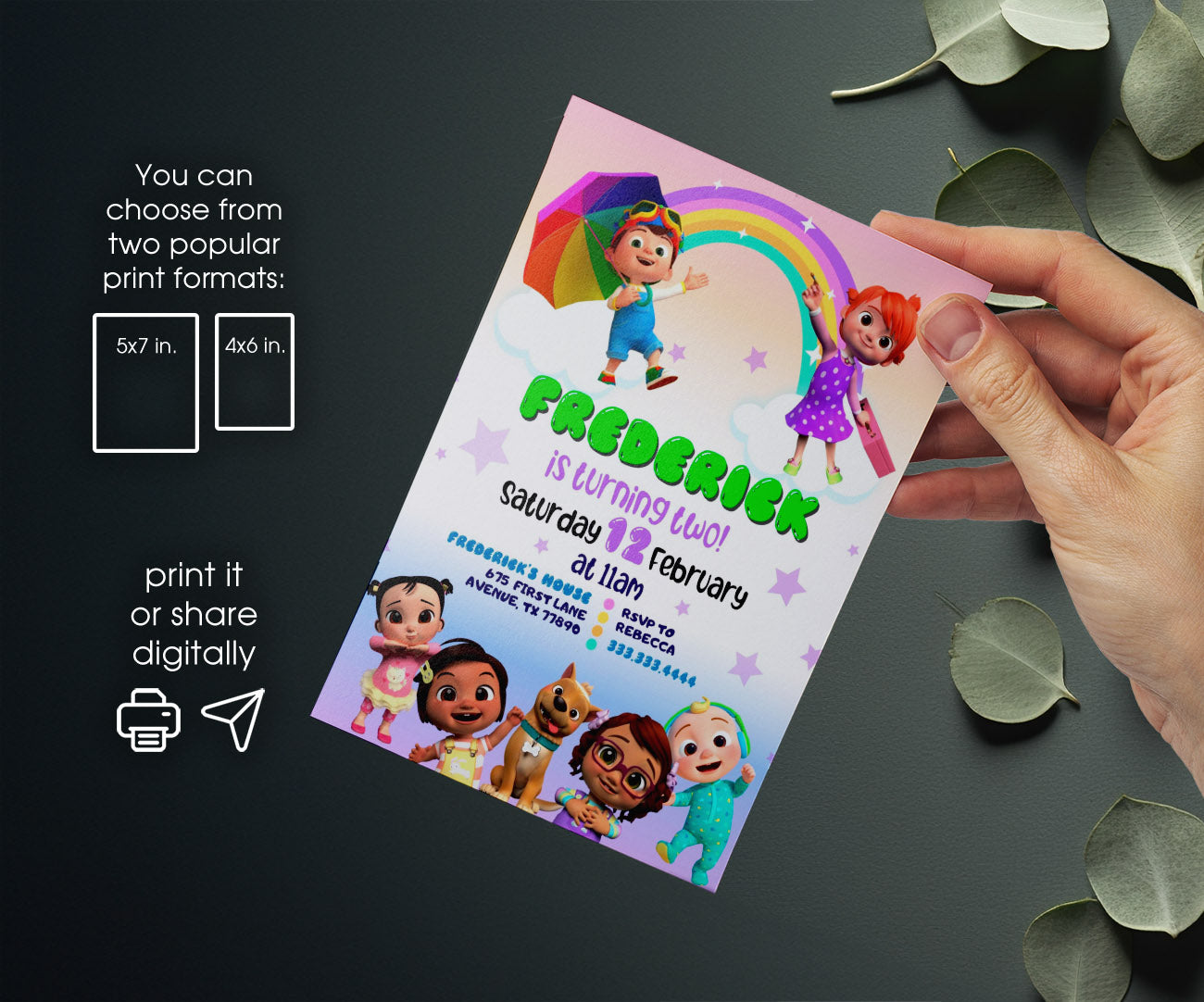 Cocomelon customizable invitation template | Share or Print | CJ248