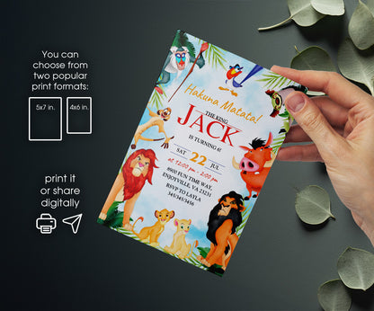 Lion King Simba customizable invitation template | Share or Print | ZX260