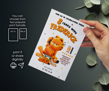 Garfield Orange Cat customizable invitation template | Share or Print | boy | NO916