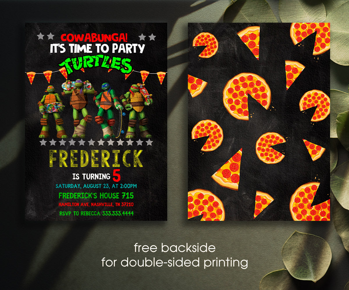 Teenage Mutant Ninja Turtles customizable invitation template | Share or Print | boy | CT140