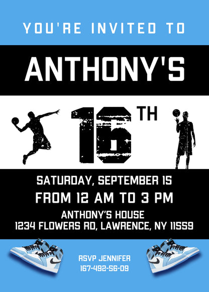 Sneaker Ball Air Jordan Nike customizable invitation template | Share or Print | TH647