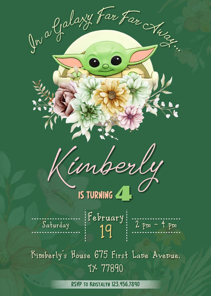 Baby Yoda Grogu Star Wars Mandalorian customizable invitation template | Share or Print | boy | WM567