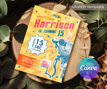 Fallout Pipboy customizable invitation template | Share or Print | HT579