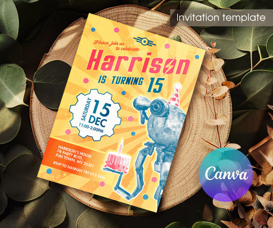 Fallout Pipboy customizable invitation template | Share or Print | HT579
