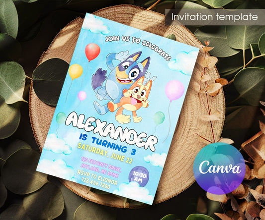 Bluey Bingo customizable invitation template | Share or Print | ES927