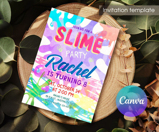 Slime Diy Party customizable invitation template | Share or Print | FN795