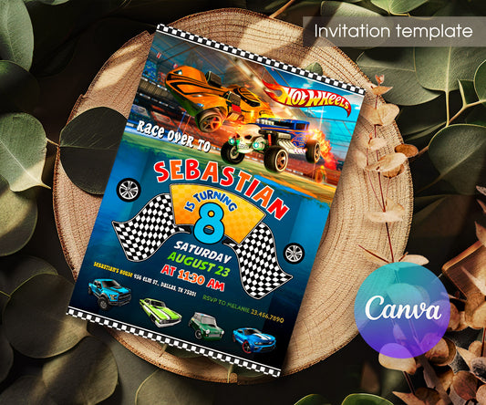 Hot Wheels Racing customizable invitation template | Share or Print | boy | ZC493