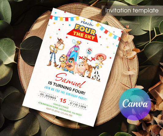 Toy Story Woody customizable invitation template | Share or Print | MA043