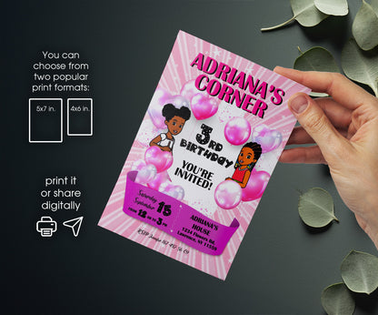 Gracie's Corner Music customizable invitation template | Share or Print | girl | HT964