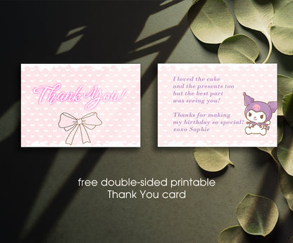 My Melody Hello Kitty Sanrio customizable invitation template | Share or Print | girl | CT529